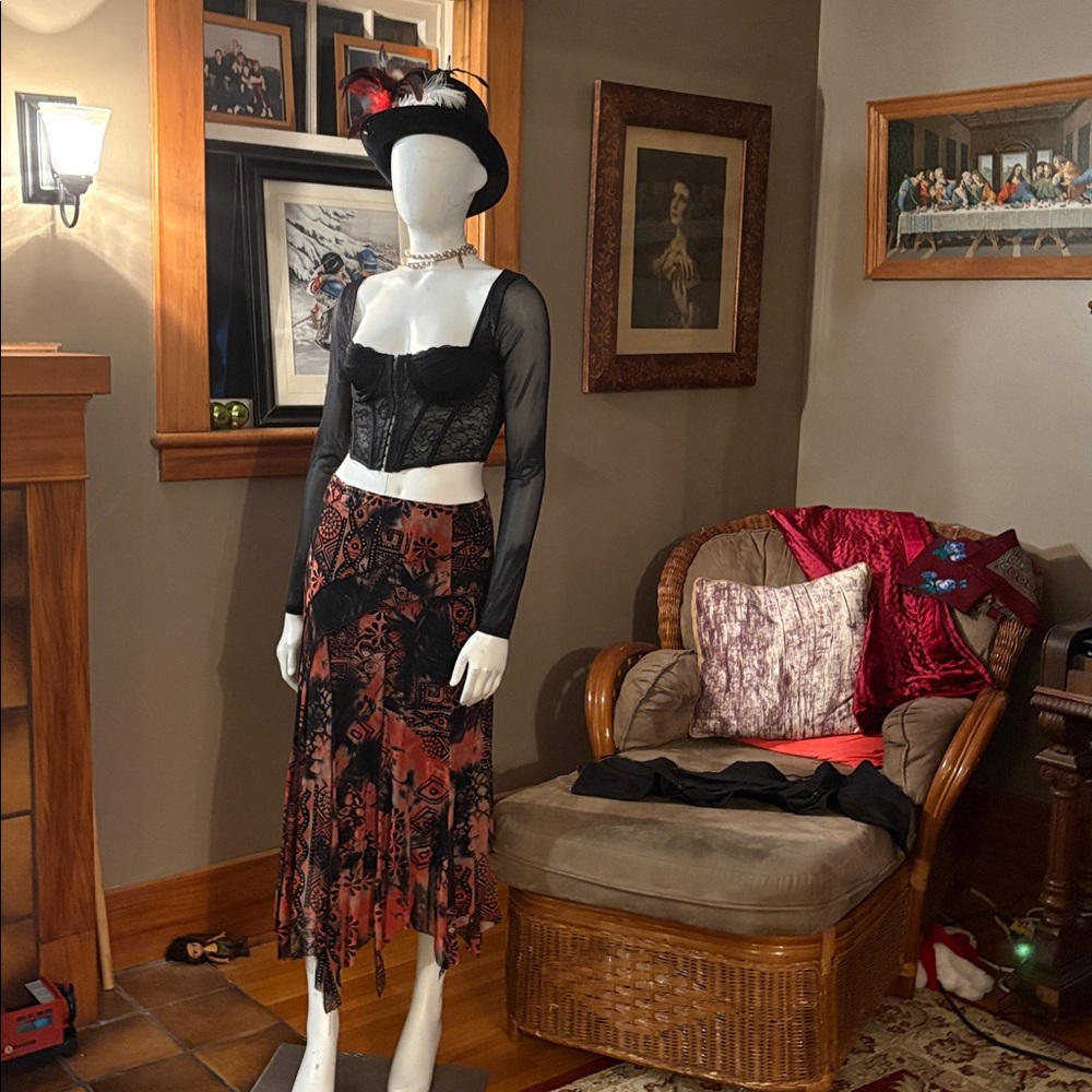 Vintage Frank Lyman Handkerchief, Hem Skirt